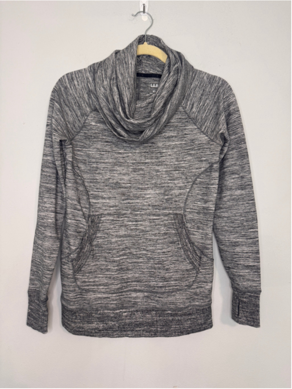 Women's L.L.Bean Cowl Neck Sweatshirt Grey Size XS
